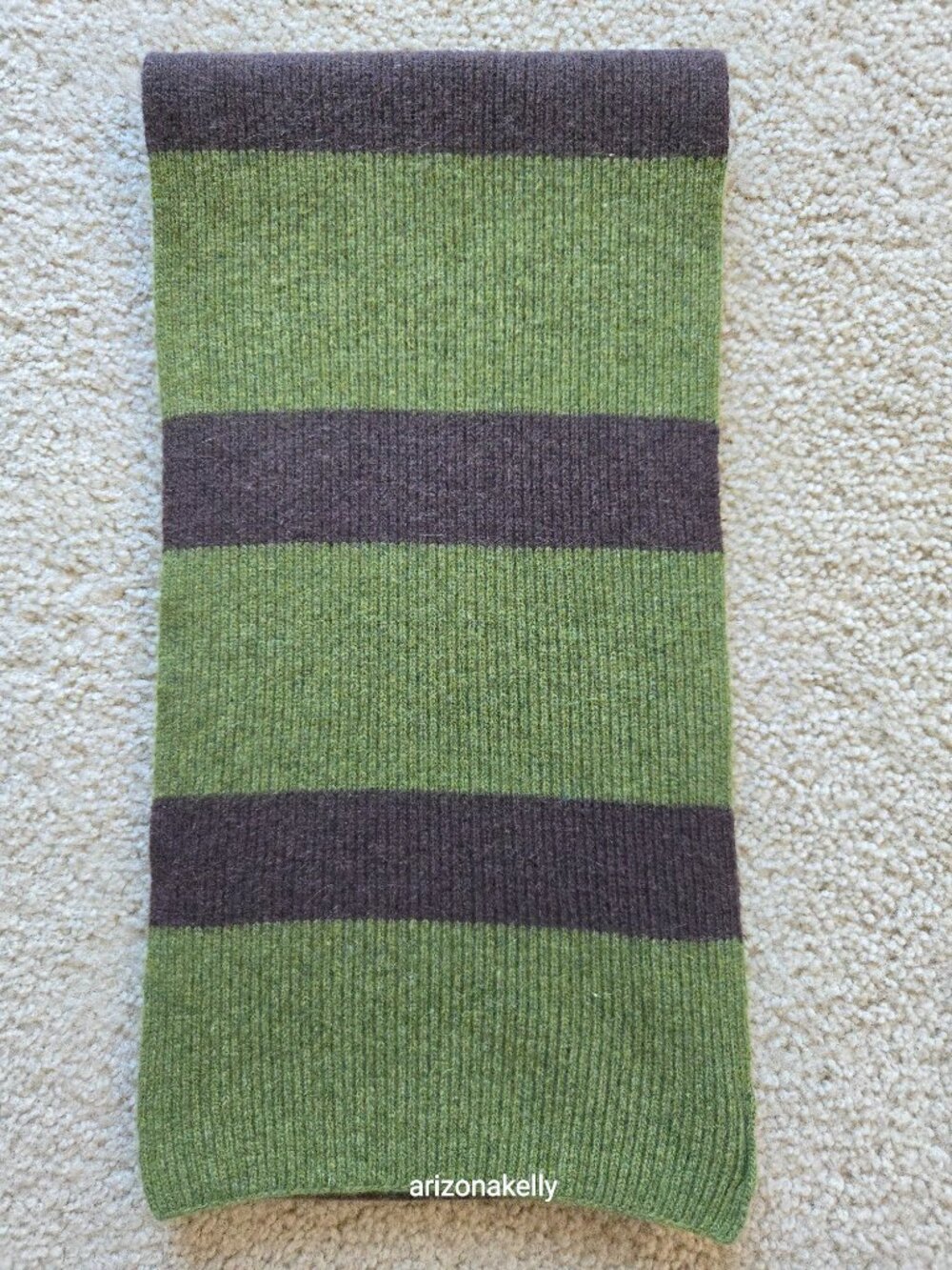 Portolano Scarf Lambswool/Angora Stripe Green Brown